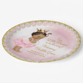 Pink Gold Princess Baby Duschpapier Teller (Schrägansicht)