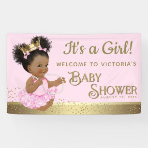 Pink Gold Princess Baby Showbanner Banner