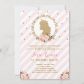 Pink Gold Princess Birthday Chic Floral Royal Einladung (Vorderseite)