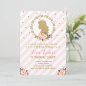 Pink Gold Princess Birthday Chic Floral Royal Einladung (Stehend Vorderseite)