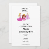 Pink & Gold princess birthday invitation Einladung (Vorne/Hinten)