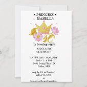 Pink & Gold princess birthday invitation Einladung (Vorderseite)