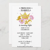 Pink & Gold princess birthday invitation Einladung (Vorne/Hinten)