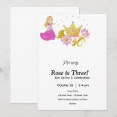 Pink & Gold princess birthday invitation Einladung (Vorne/Hinten)