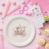 Pink Gold Princess Carriage Mairytale Geburtstag Pappteller (Party)