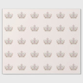 Pink Gold Princess Crown Fairytale Birthday Geschenkpapier (Flach)