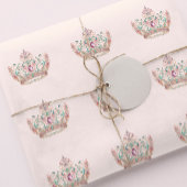Pink Gold Princess Crown Fairytale Birthday Geschenkpapier