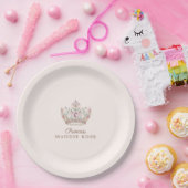Pink Gold Princess Crown Fairytale Geburtstag Pappteller (Party)
