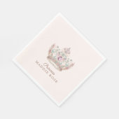 Pink Gold Princess Crown Fairytale Geburtstag Serviette (Ecke)