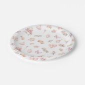 Pink Gold Princess Crown Geburtstagsparty Pappteller (Schrägansicht)