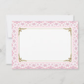 Pink Gold Princess Geburtstagsparty Einladung (Rückseite)