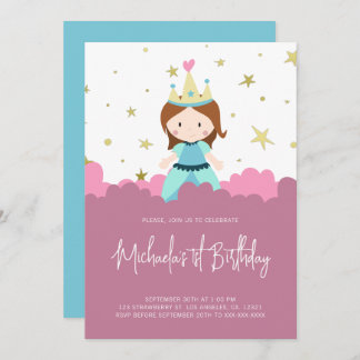 Pink Gold Princess Girl Geburtstagsparty Einladung