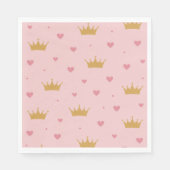 Pink & Gold Princess Pattern Napkin Serviette (Vorderseite)