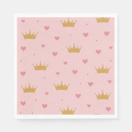 Pink & Gold Princess Pattern Napkin Serviette