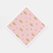 Pink & Gold Princess Pattern Napkin Serviette (Ecke)