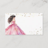 Pink Gold Princess Quinceañera Begleitkarte (Vorderseite)