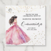 Pink Gold Princess Quinceañera Geschenkanhänger (Vorderseite)