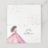 Pink Gold Princess Quinceañera Platzkarte (Außenseite Aufgefaltet)