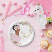 Pink Gold Princess Tutu Baby Shower Paper Plate Pappteller (Party)