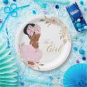 Pink Gold Princess Tutu Baby Shower Paper Plate Pappteller (Party)
