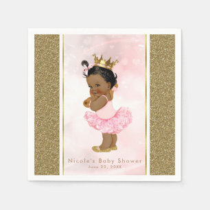 Pink Gold Prinzessin Vintage Dunkle Baby Girl Show Serviette