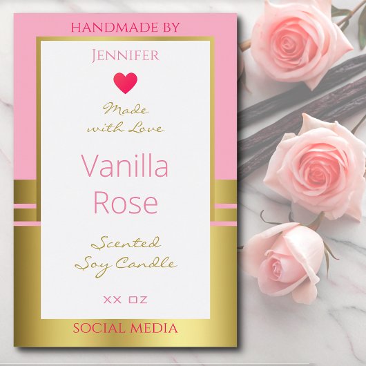 Pink Gold Produktverpackungslabel Einfach benutzer Lebensmitteletikett