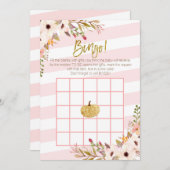 Pink Gold Pumpkin Baby Dusche Bingo Spiele (Vorne/Hinten)