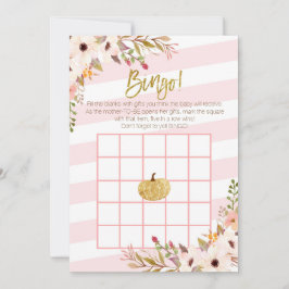 Pink Gold Pumpkin Baby Dusche Bingo Spiele