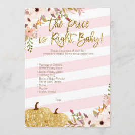 Pink Gold Pumpkin Baby Dusche schätzt den Preis Einladung