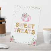 Pink Gold Pumpkin Birthday Sweet Leckereien Unters Sockelschild (In SItu)