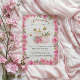 Pink Gold Pumpkin Virtual Baby Dusche Einladung