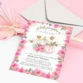 Pink Gold Pumpkin Virtual Baby Dusche Einladung