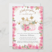Pink Gold Pumpkin Virtual Baby Dusche Einladung (Vorderseite)