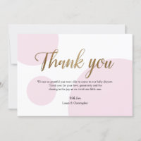 Pink Gold Punkt Baby Dusche Vielen Dank