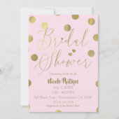 Pink & Gold Punkte Modernes Glam Brautparty Einladung (Vorderseite)
