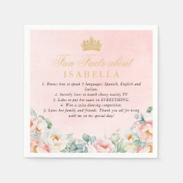 Pink Gold Quinceañera Party Spaß Fakten Napkins Serviette