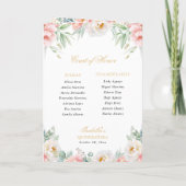 Pink Gold Quinceanera Princess Padrinos Event Programm (Rückseite)