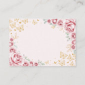 Pink Gold Quinceanera Reception Details Begleitkarte (Rückseite)