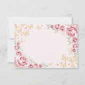 Pink Gold Quinceanera Reply RSVP Karte (Rückseite)