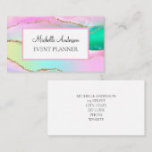 Pink Gold Rainbow Agate Visitenkarte (Vorne/Hinten)