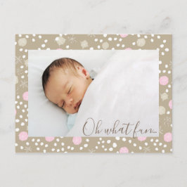 Pink & Gold Retro Muster Foto Postkarte