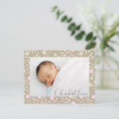 Pink & Gold Retro Muster Foto Postkarte (Stehend Vorderseite)