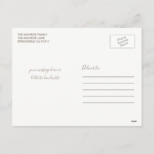 Pink & Gold Retro Muster Foto Postkarte (Rückseite)