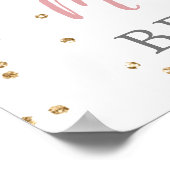 Pink Gold Rose Brautparty Begrüßungszeichen Poster (Ecke)