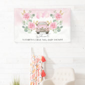 Pink Gold Rose Drive by Baby Dusche Begrüßungsgart Banner (Insitu)