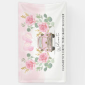 Pink Gold Rose Drive by Baby Dusche Begrüßungsgart Banner (Vertikal)