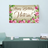 Pink Gold Rose Geburtstagsparty Banner (Messeveranstaltung)