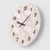 Pink Gold Rose Petals Floral Große Wanduhr (Winkel)