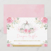 Pink Gold Rose Pumpkin Baby Dusche Windel Raffel Begleitkarte (Vorne/Hinten)
