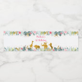 Pink Gold Safari Grüne Geburtstag Wasserflaschenetikett (Einzelnes Label)